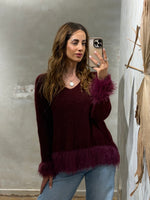 Lade das Bild in den Galerie-Viewer, FRANSENPULLOVER MOHAIR - GRETAUNDROSA
