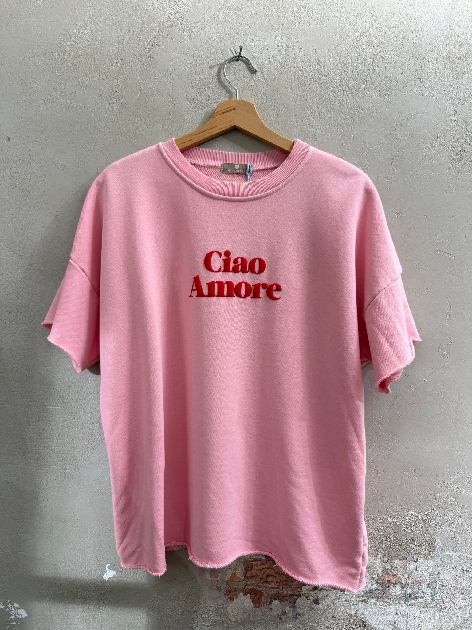 BAUMWOLL T - SHIRT MIT AUFDRUCK „CIAO AMORE“ - GRETA & Rosa