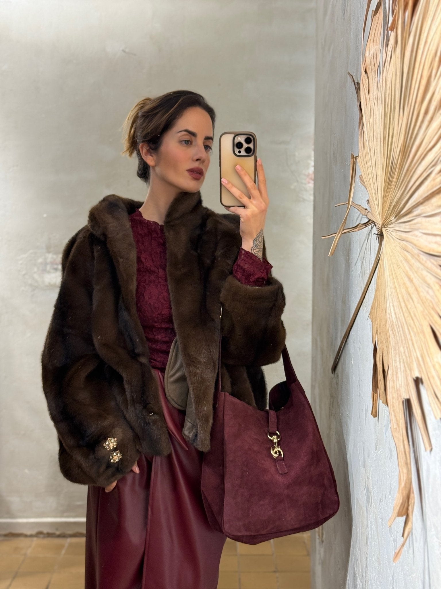 EDLE FAKE FUR JACKE BRUNE - GRETA & Rosa