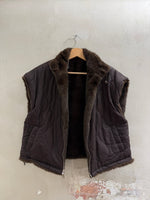 Lade das Bild in den Galerie-Viewer, Fake Fur Wende - Weste "FURRY NOIR" - GRETA &amp; Rosa
