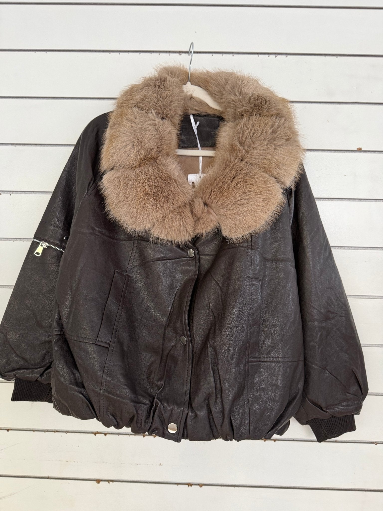 Fake Lederjacke mit Pelz Luise - GRETA & Rosa
