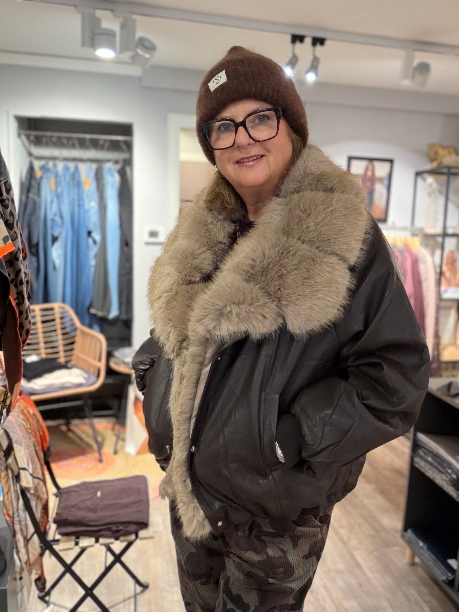 Fake Lederjacke mit Pelz Luise - GRETA & Rosa