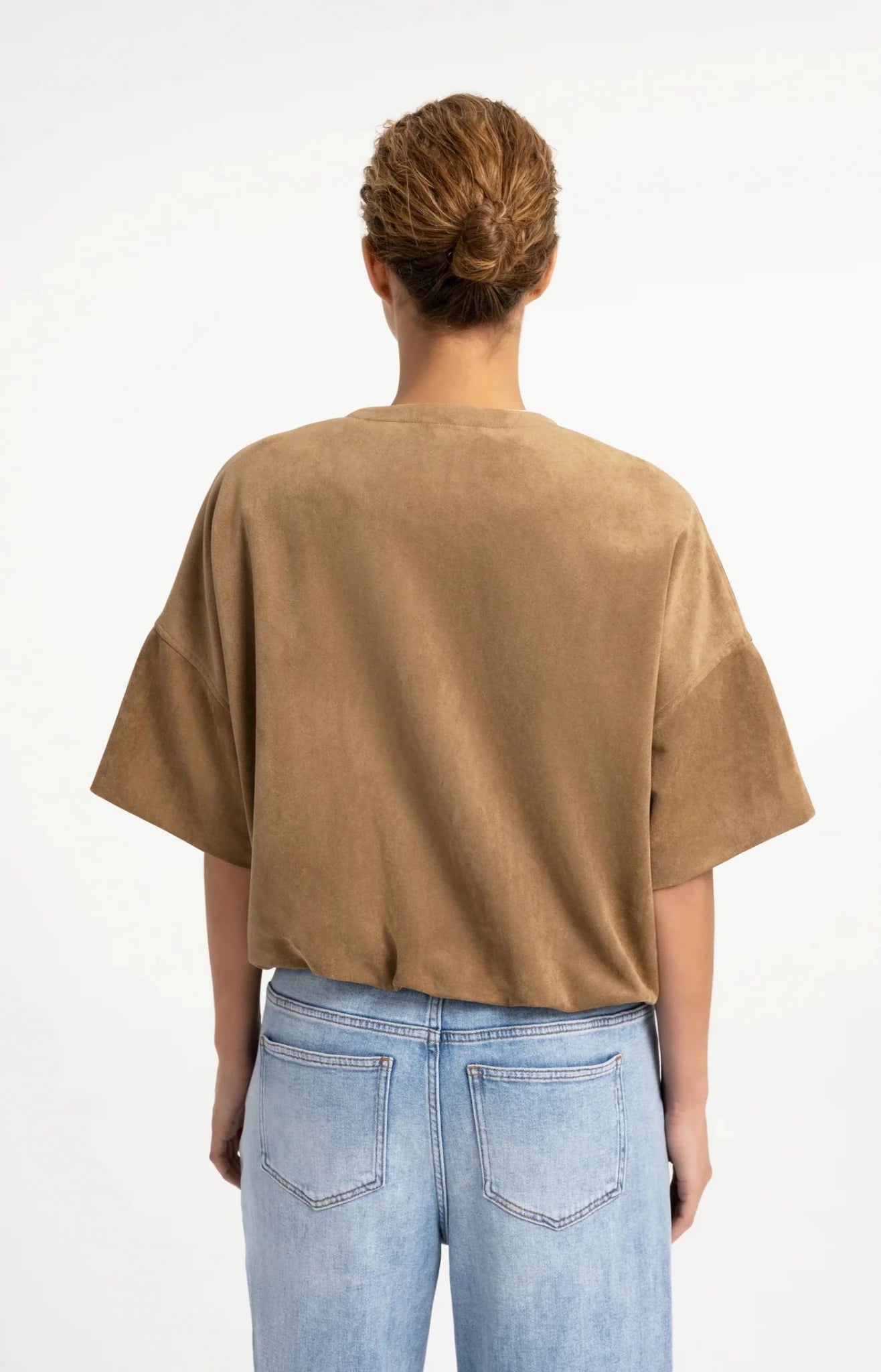 Kurzärmelige Oversize-Jacke aus Velourslederimitat - GRETA & Rosa