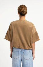 Lade das Bild in den Galerie-Viewer, Kurzärmelige Oversize-Jacke aus Velourslederimitat - GRETA &amp; Rosa
