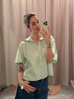Lade das Bild in den Galerie-Viewer, Kurzarm Hemdbluse aus Baumwolle - GRETA &amp; Rosa
