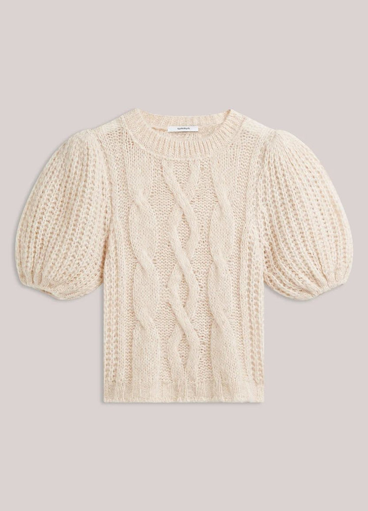 Kurzer Pullover mit Puffärmeln - GRETA & Rosa
