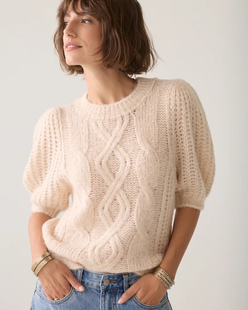 Kurzer Pullover mit Puffärmeln - GRETA & Rosa