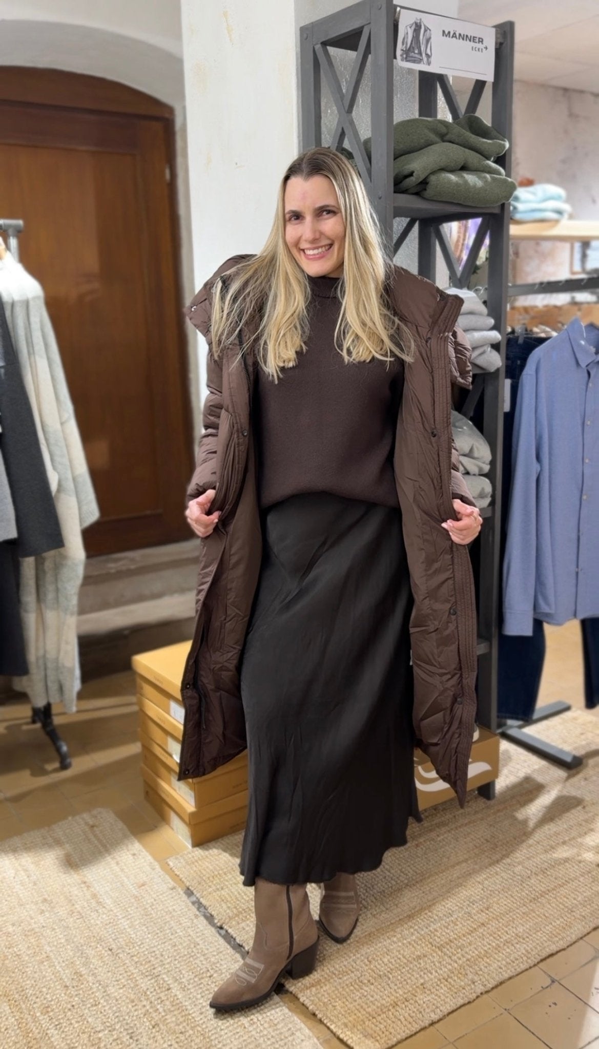 STEPPMANTEL MIT KAPUZE „NOISETTA“ - GRETA & Rosa