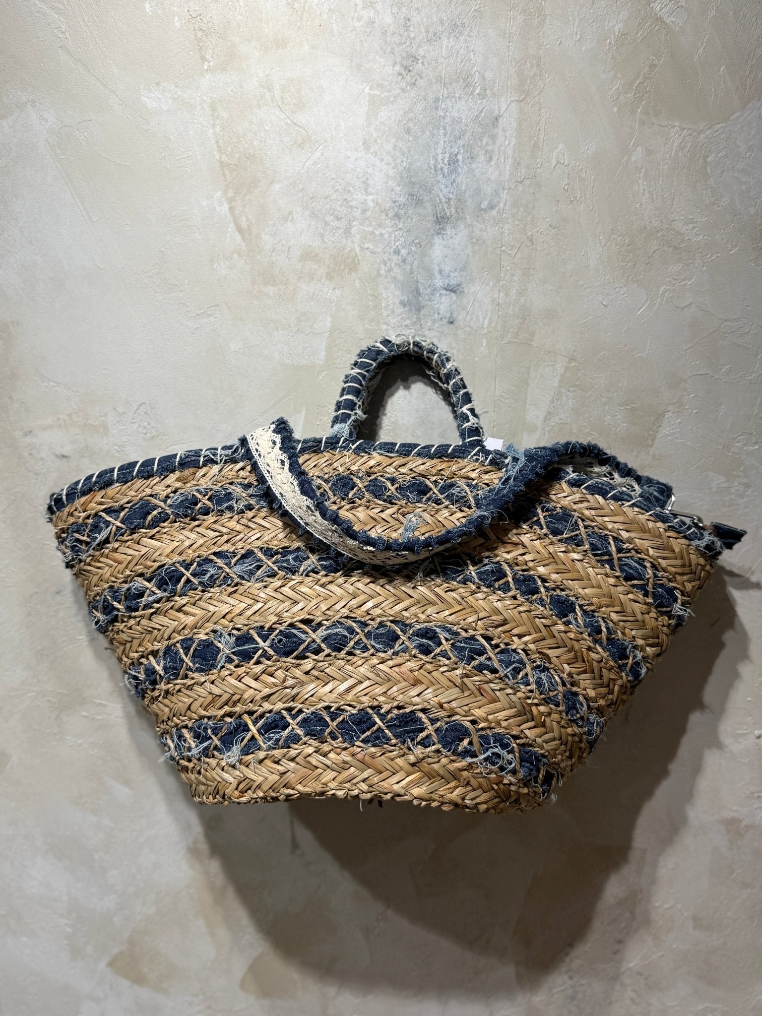 STROHTASCHE MIT DENIM - DETAILS - GRETA & Rosa