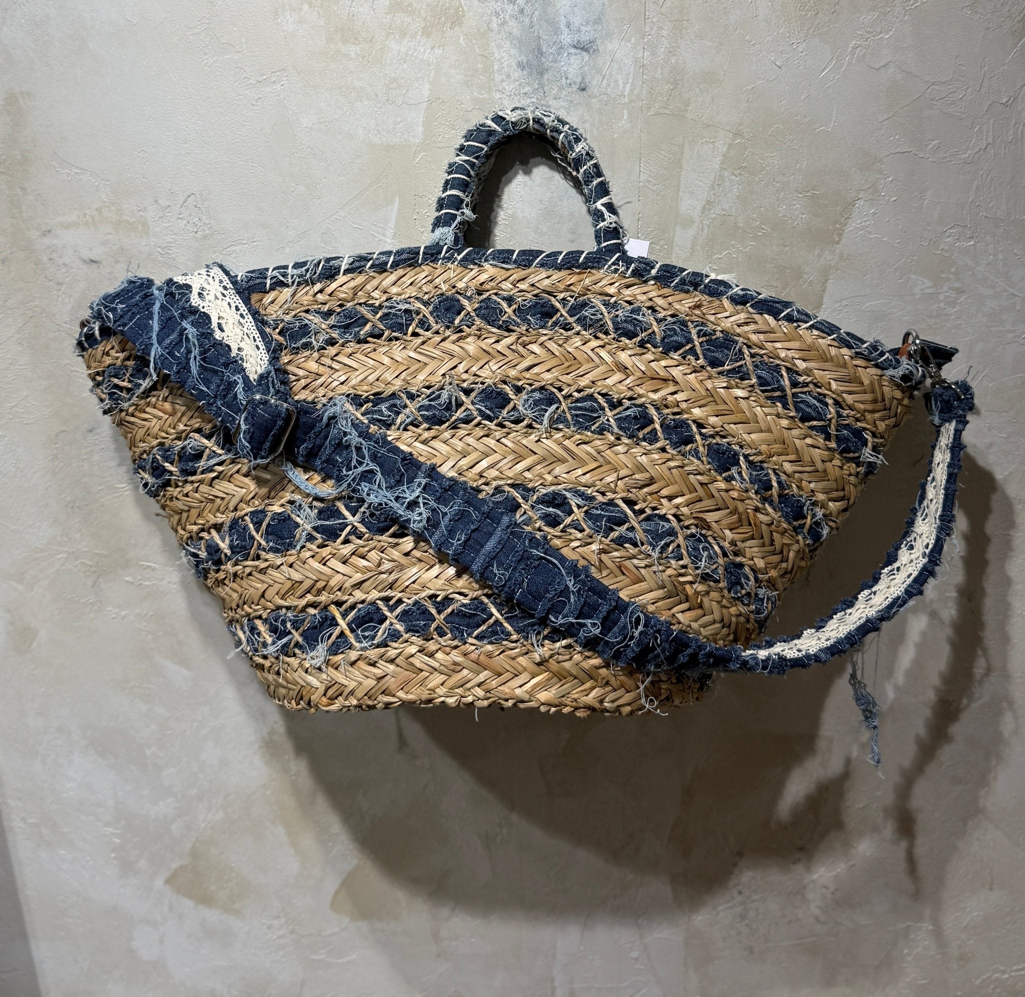 STROHTASCHE MIT DENIM - DETAILS - GRETA & Rosa